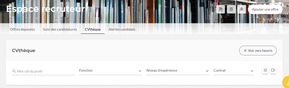 Espace recruteur - CVthèque