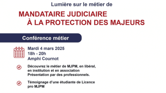 Conférence sur le métier de mandataire judiciaire à la protection des majeurs